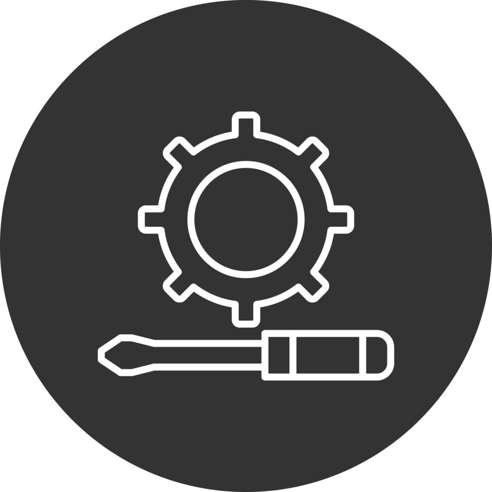 icono de línea de reparación invertida vector