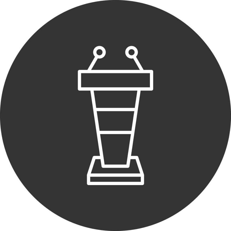 Tribune Line Inverted Icon vector