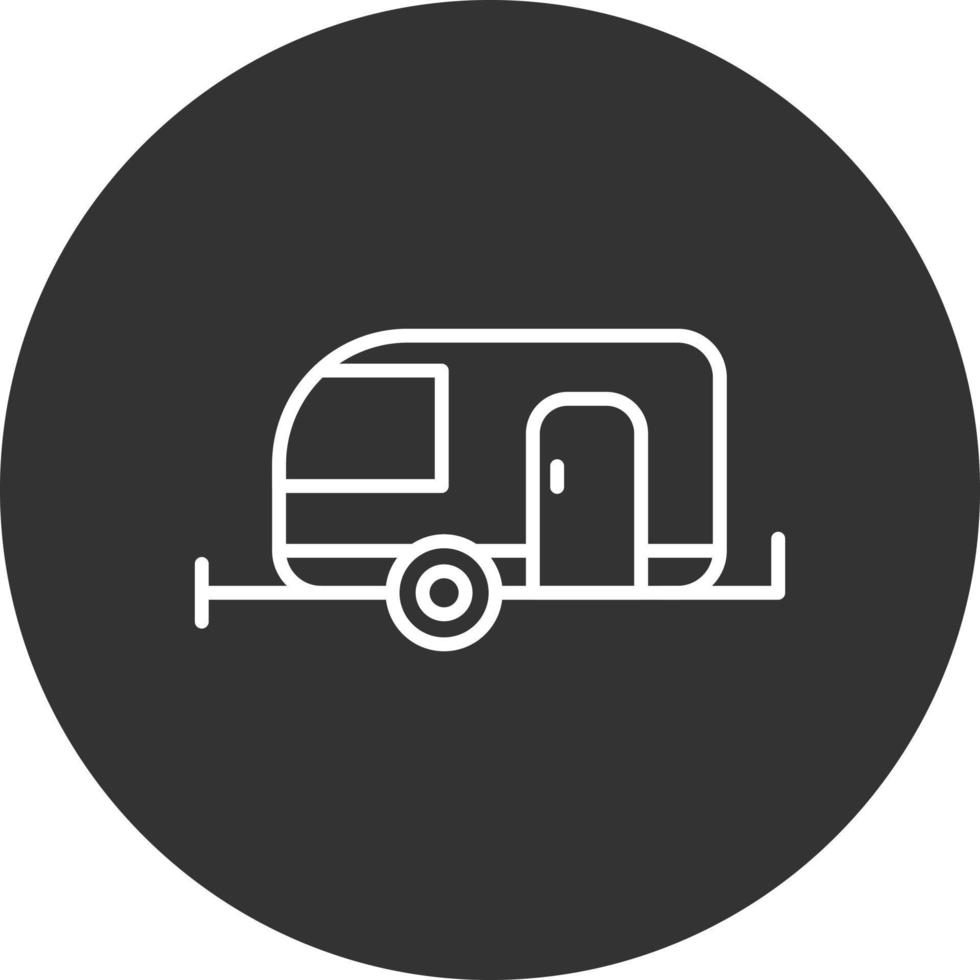 Caravan Line Inverted Icon vector