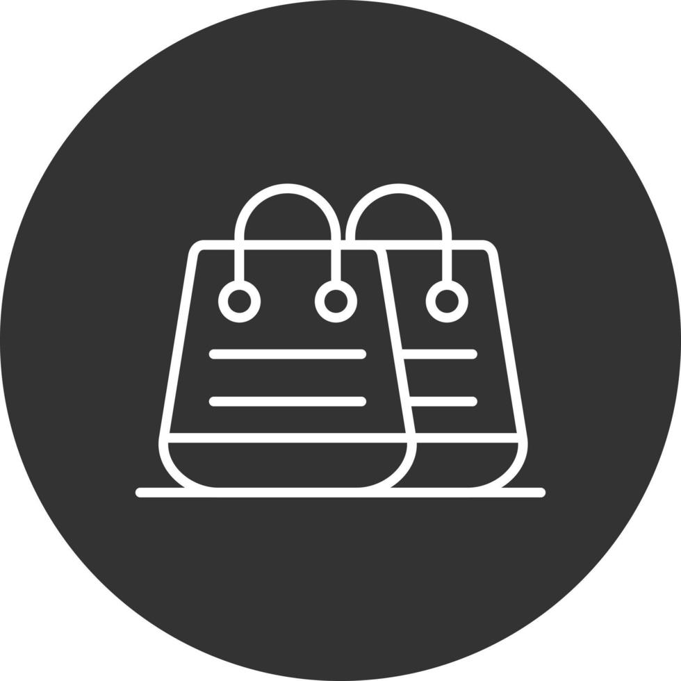 icono de línea de bolsa de compras invertida vector