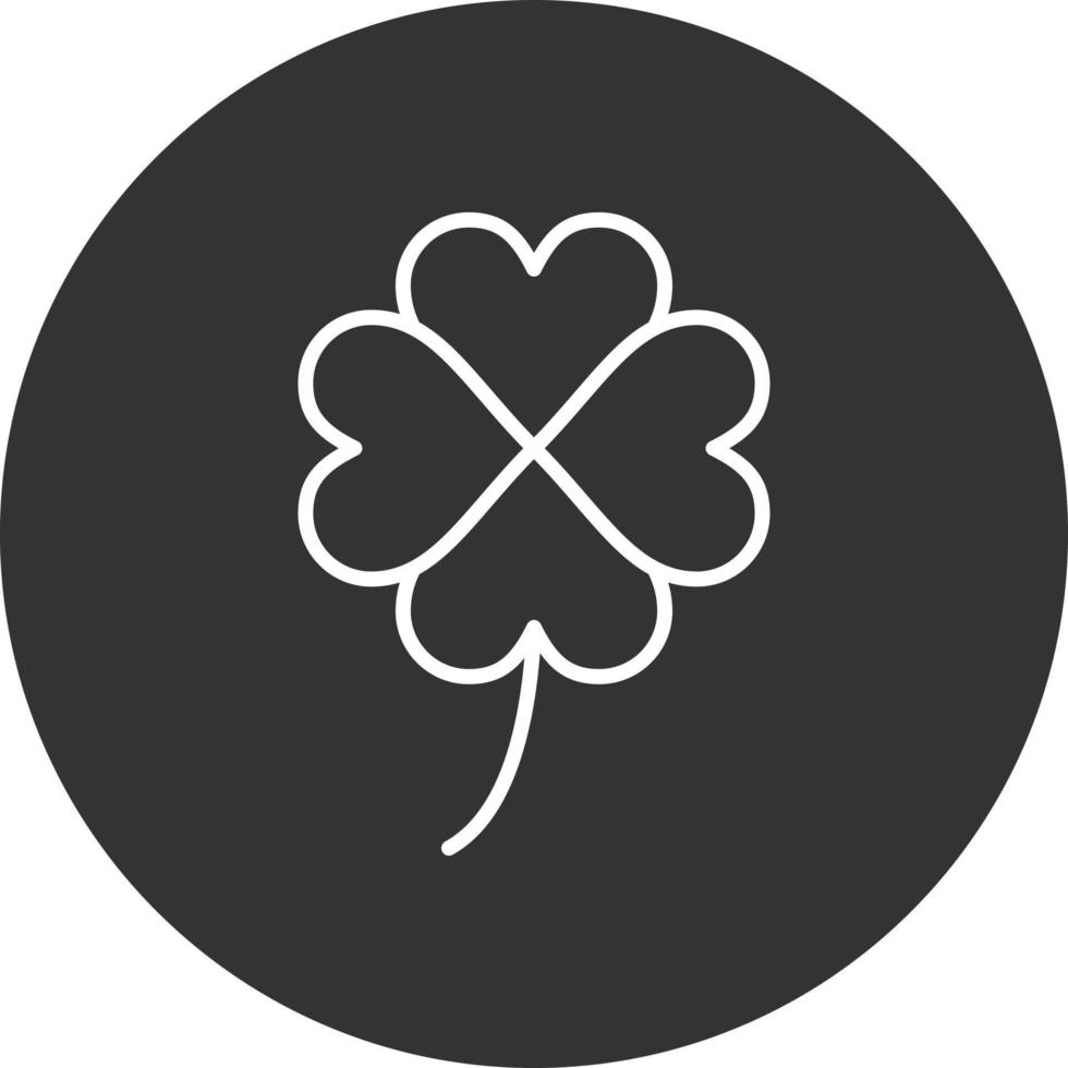 Clover Line Inverted Icon vector