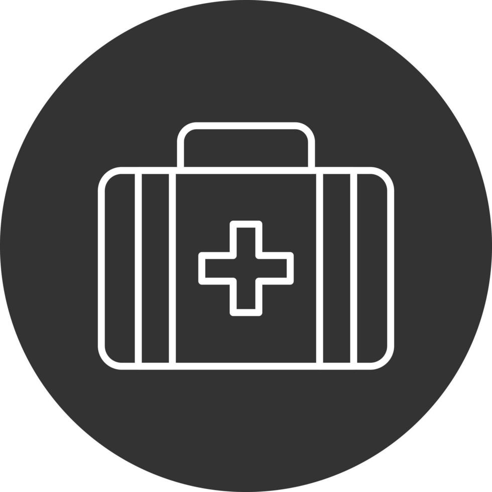 First Aid Kit Line Inverted Icon vector