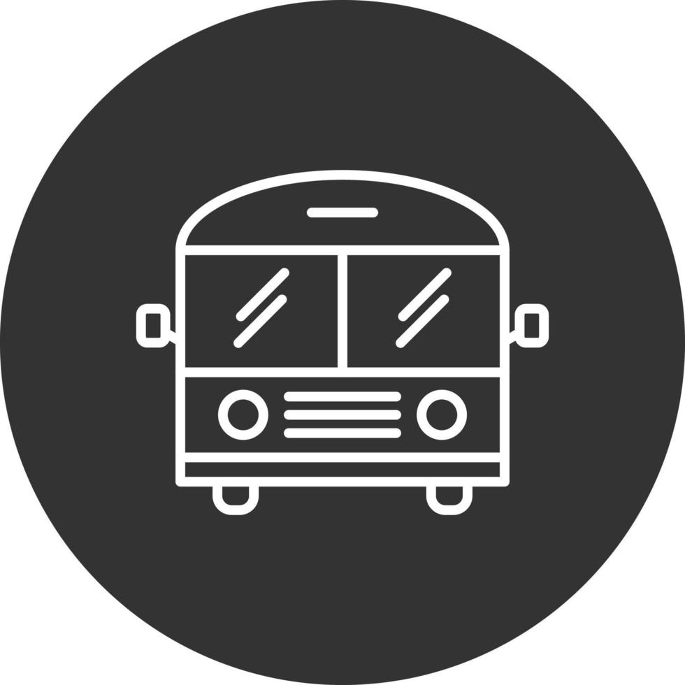 icono de línea de autobús invertida vector