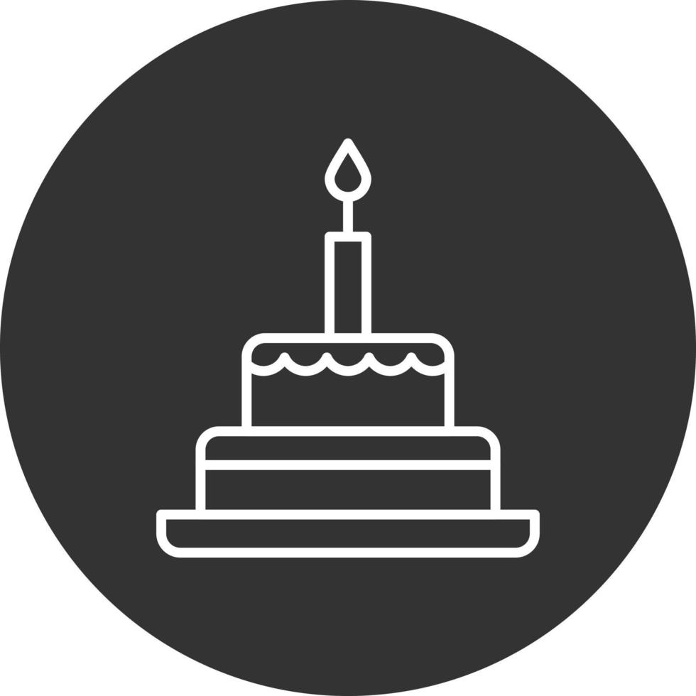 Cake Line Inverted Icon vector