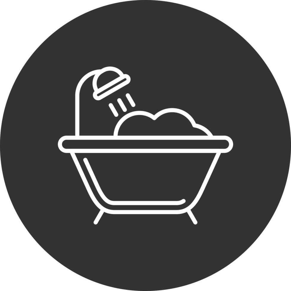 Bathtub Line Inverted Icon vector