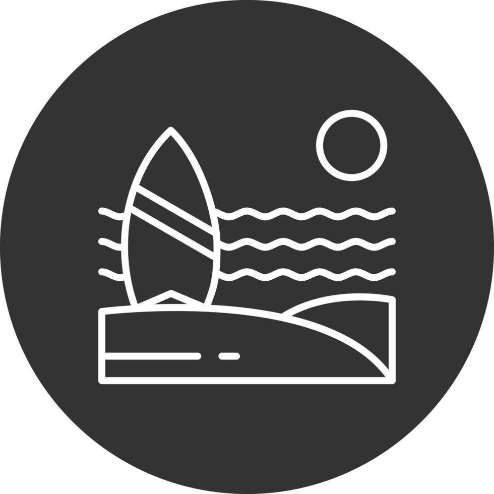 icono de línea de surf invertida vector
