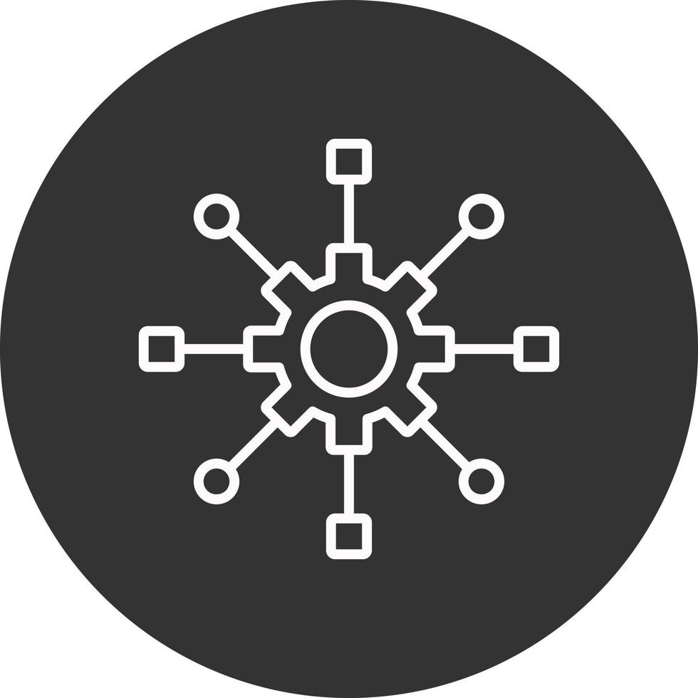 icono de línea de algoritmo invertida vector