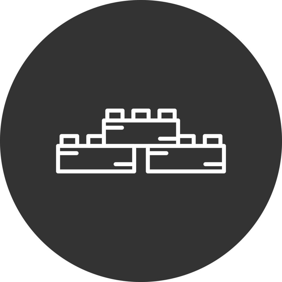 Toy Blocks Line Inverted Icon vector