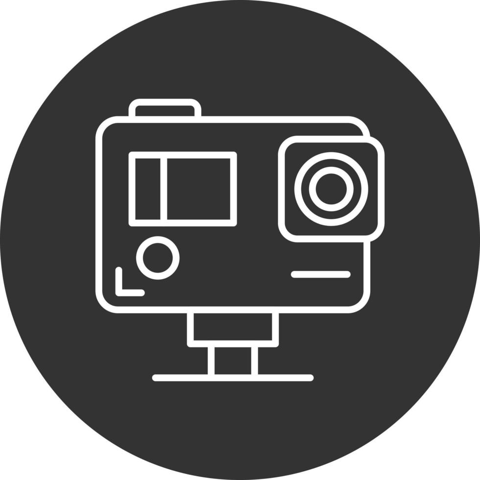 Action Camera Line Inverted Icon vector