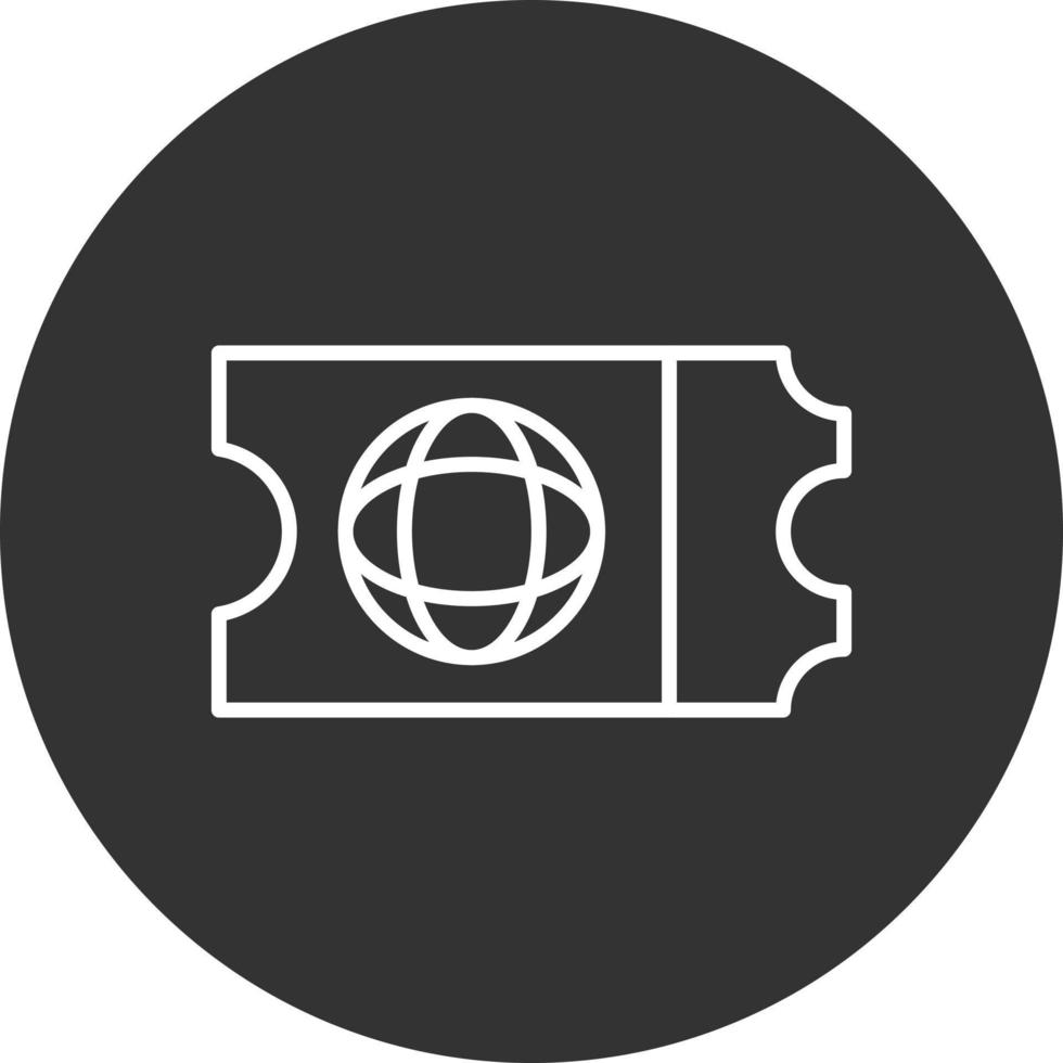 Plane Tickets Line Inverted Icon vector