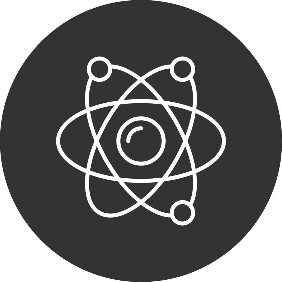 Atom Line Inverted Icon vector