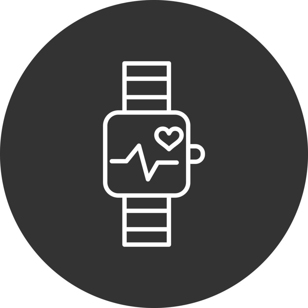 Smart Watch Line Inverted Icon vector