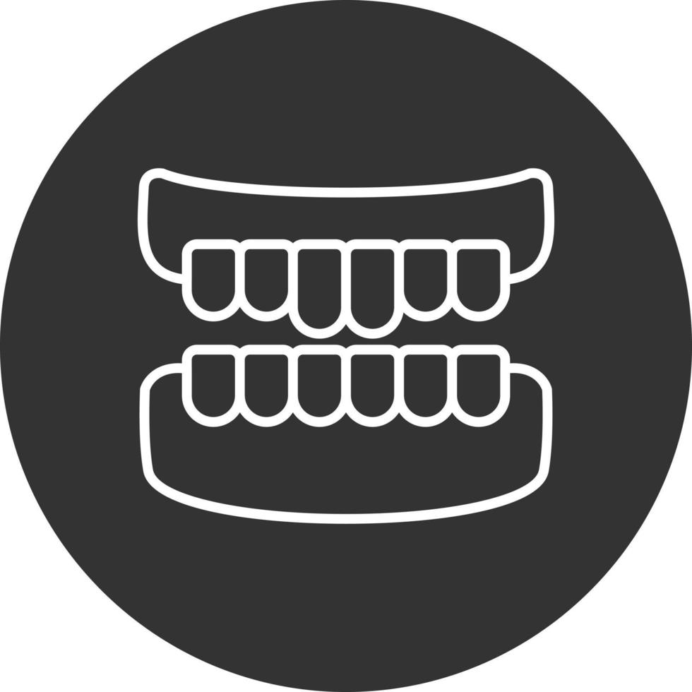 Denture Line Inverted Icon vector