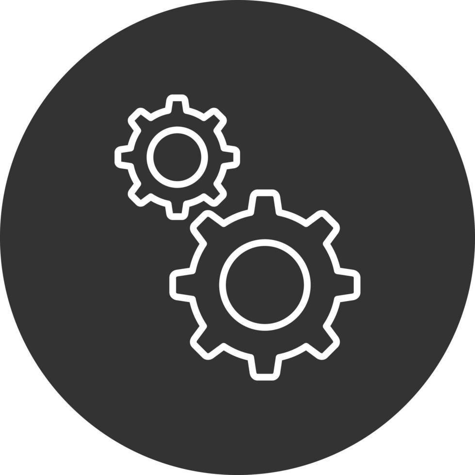 Gear Line Inverted Icon vector