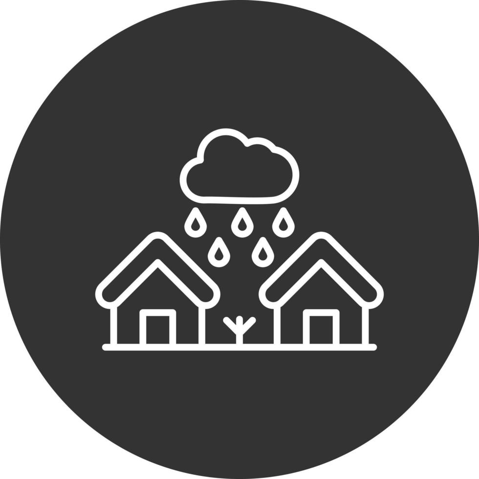 Monsoon Line Inverted Icon vector