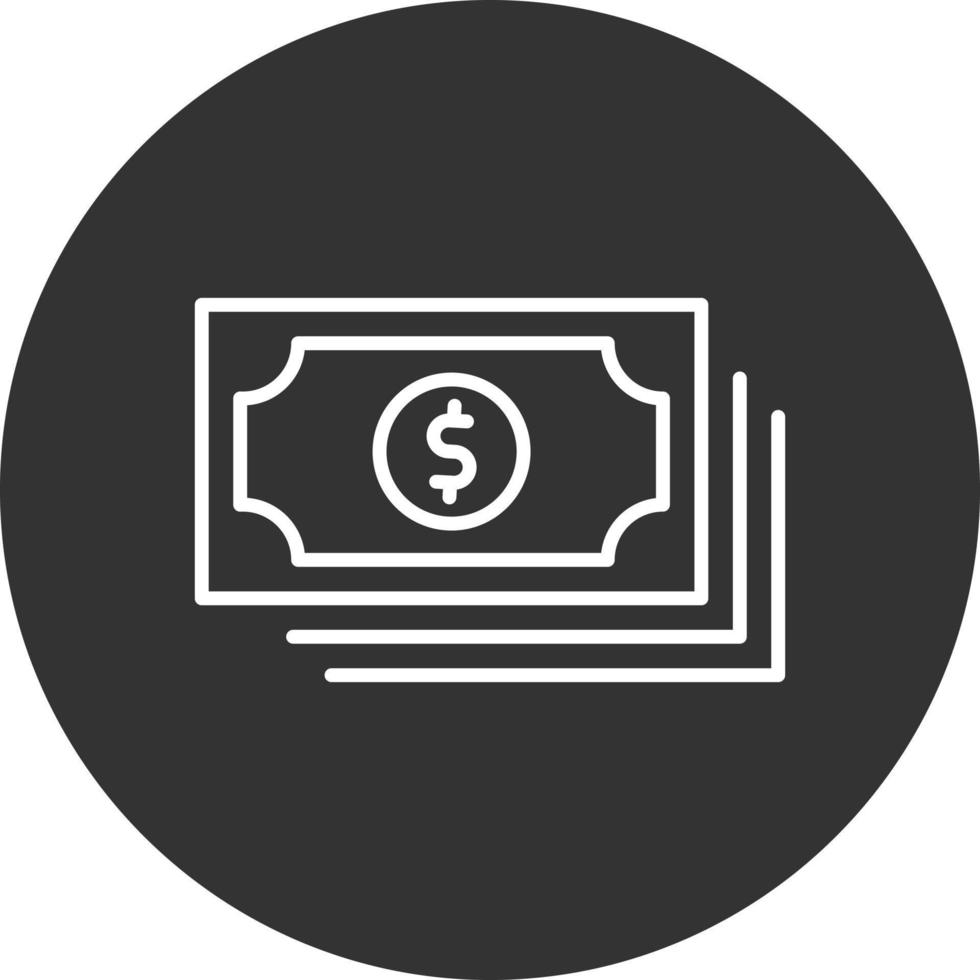 Dollar Note Line Inverted Icon vector