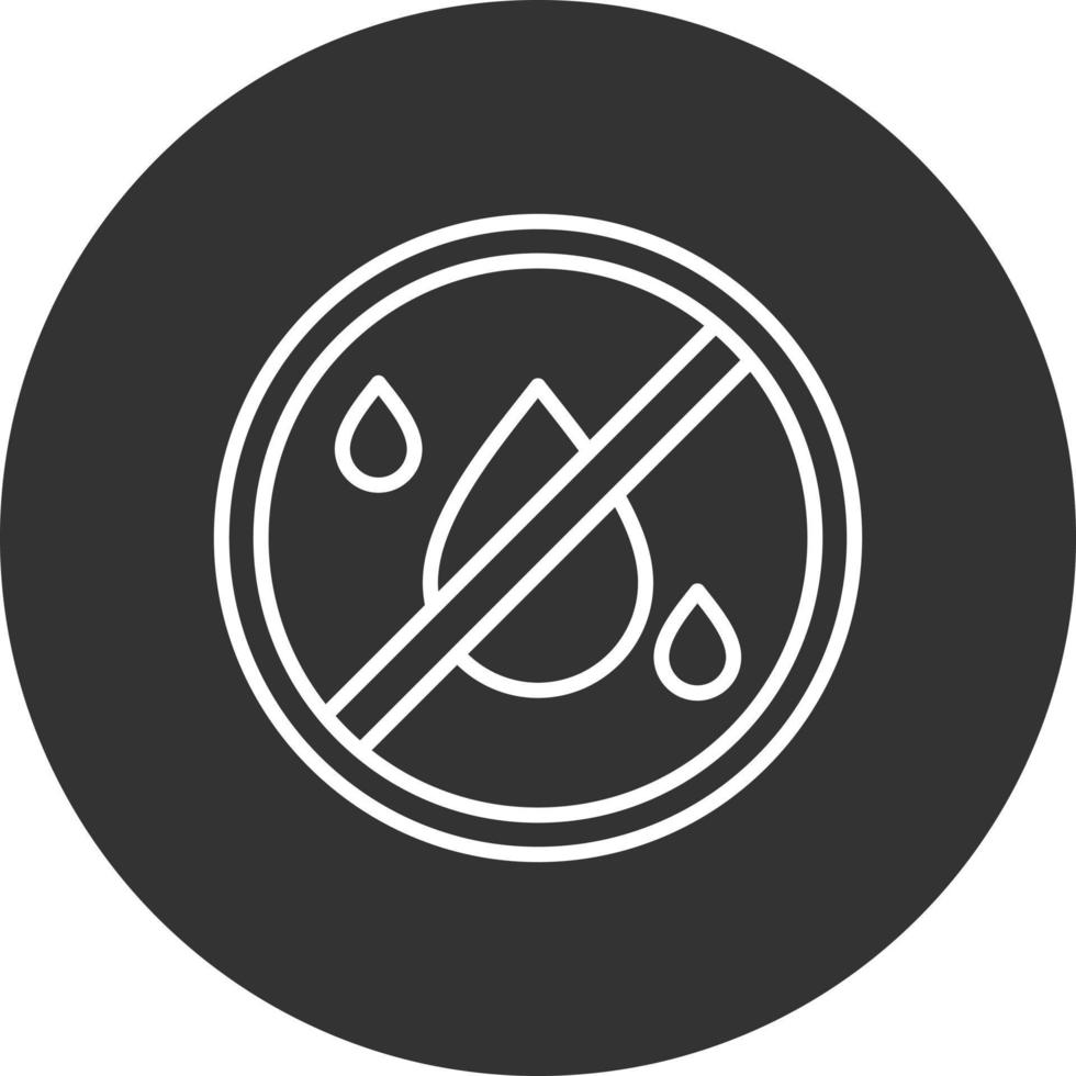 No Liquids Line Inverted Icon vector