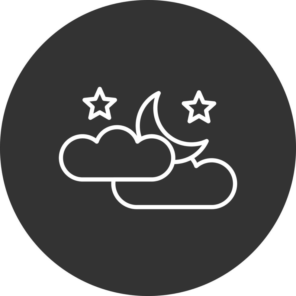 Night Line Inverted Icon vector