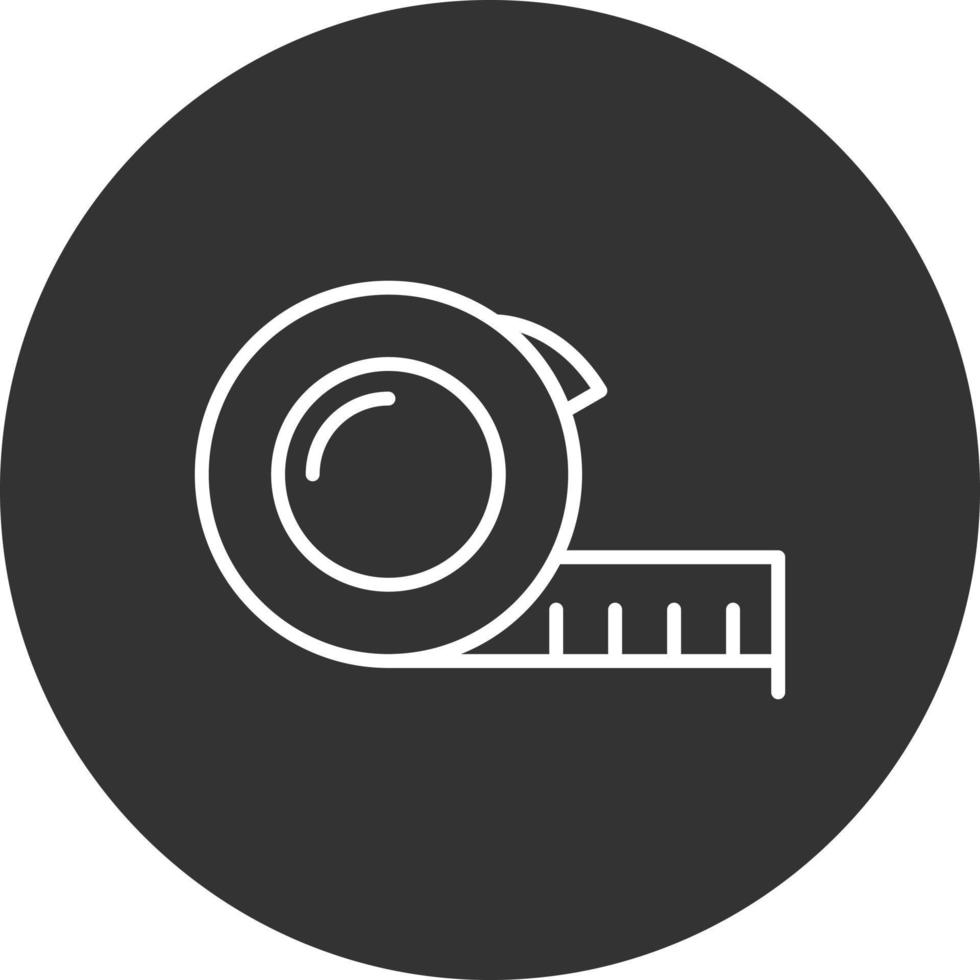 Measuring Tape Line Inverted Icon vector