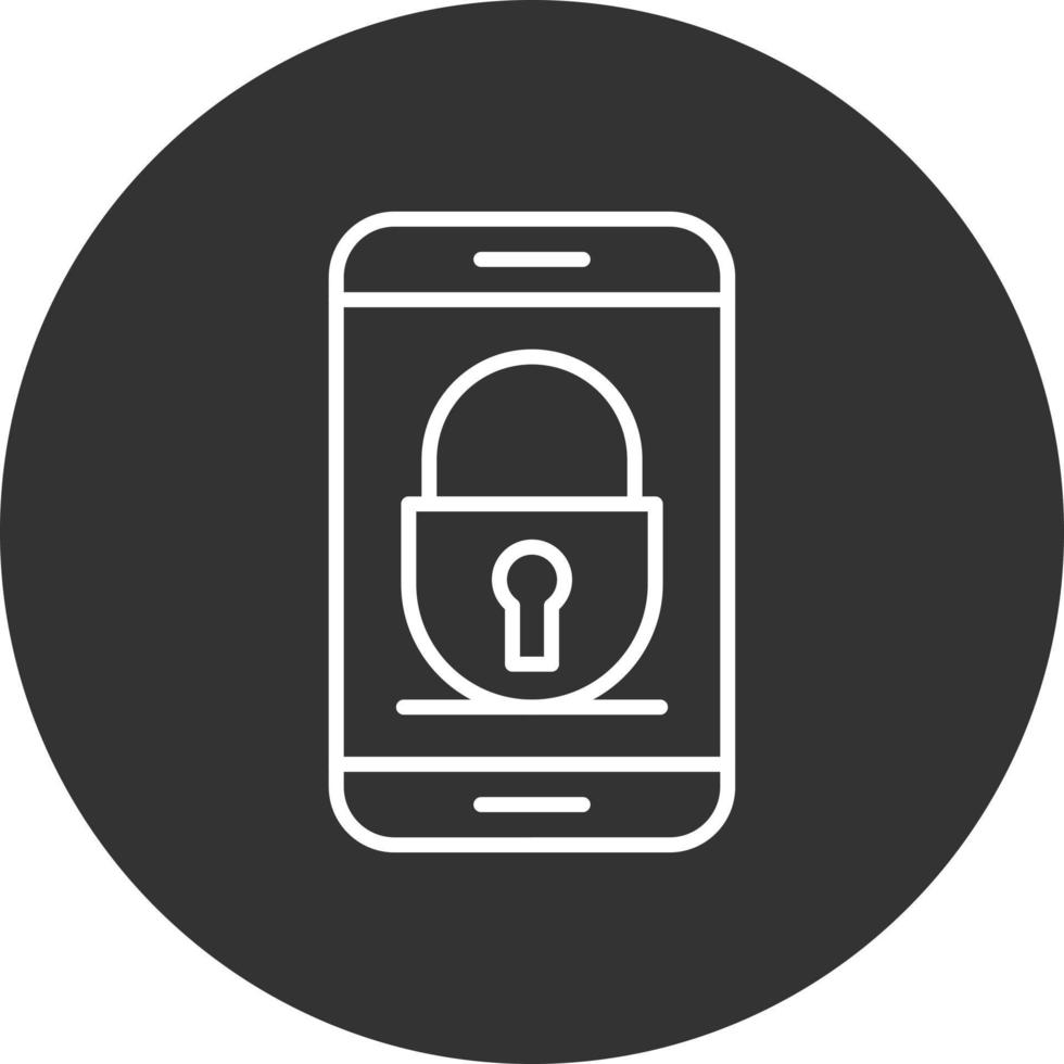 icono de línea de seguridad invertida vector