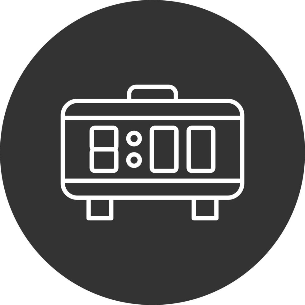 Alarm Clock Line Inverted Icon vector