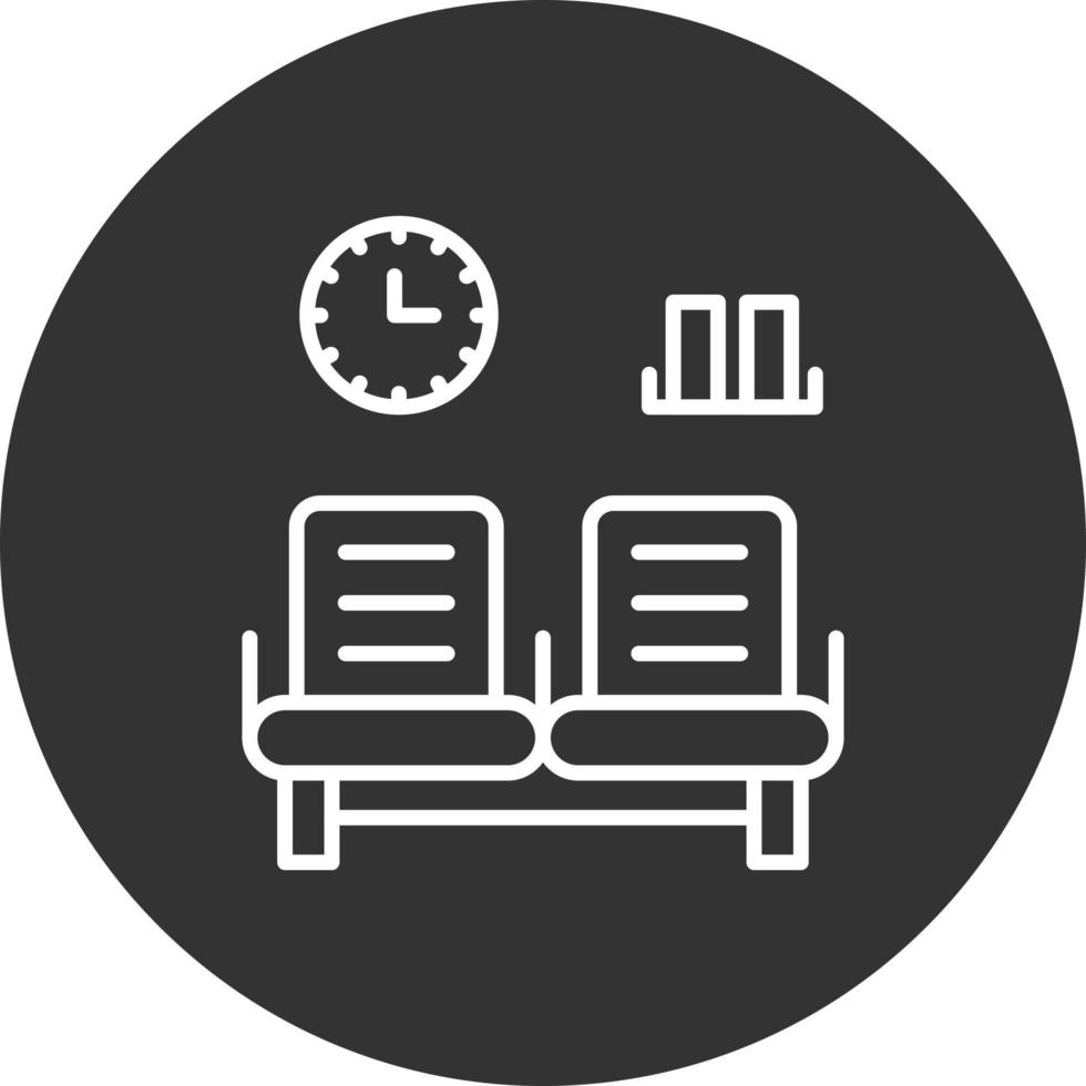 Waiting Room Line Inverted Icon vector