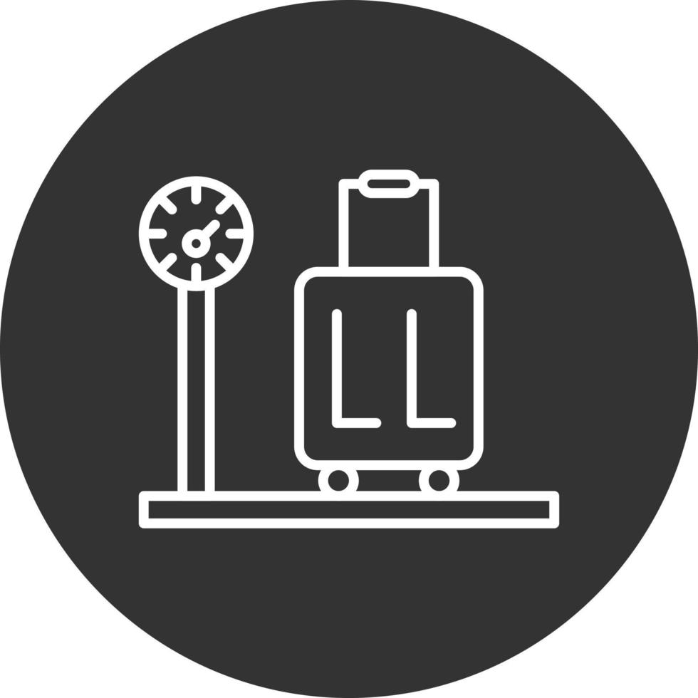 Luggage Scale Line Inverted Icon vector
