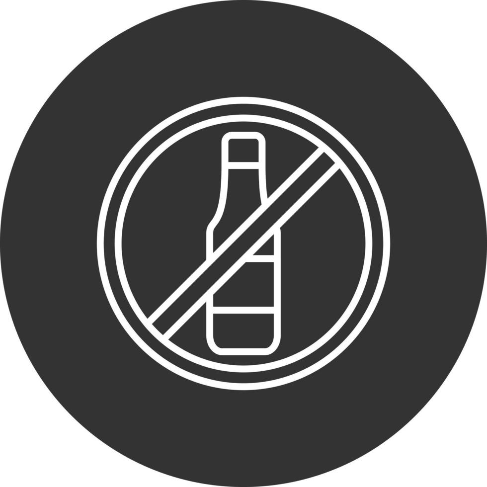 No Alcohol Line Inverted Icon vector