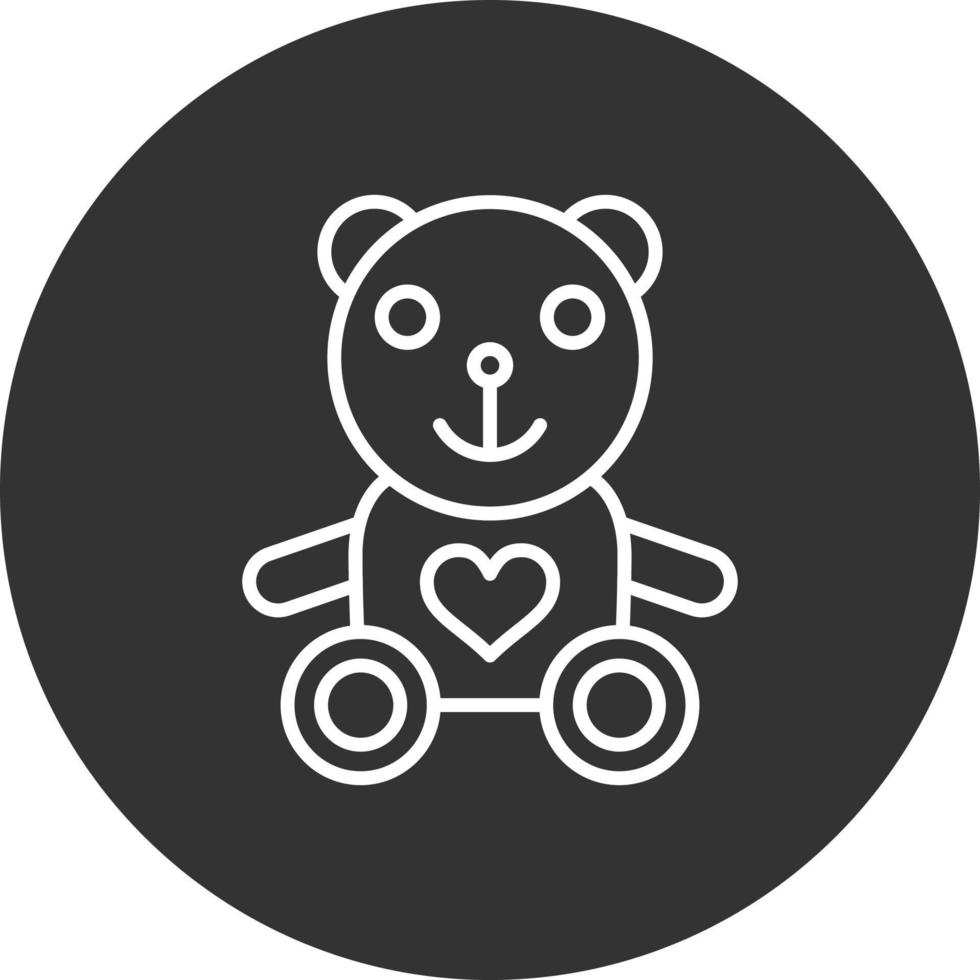 Teddy Bear Line Inverted Icon vector