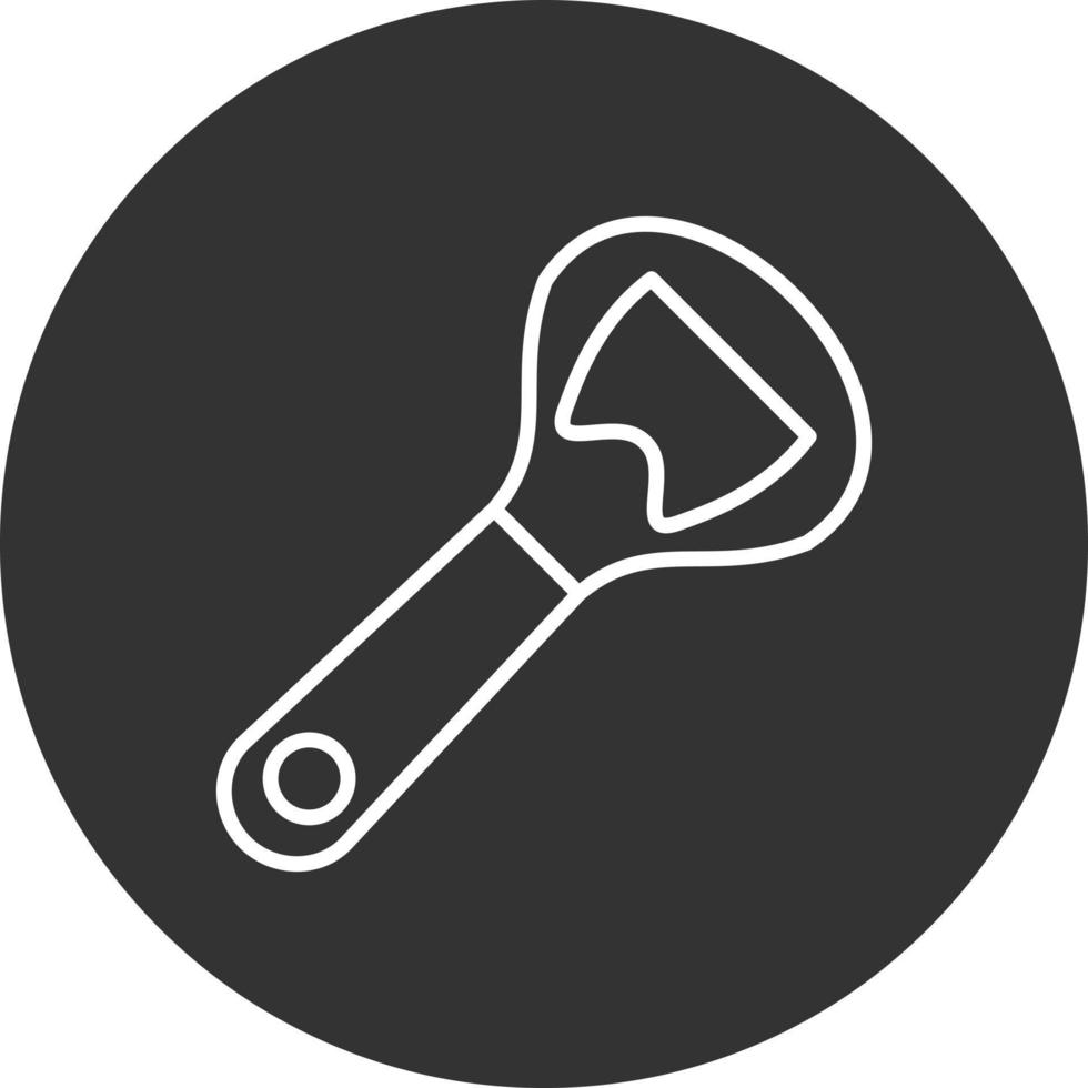 Bottle Opener Line Inverted Icon vector