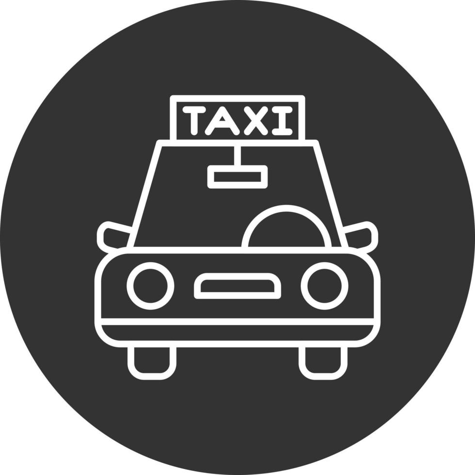 Taxi Line Inverted Icon vector