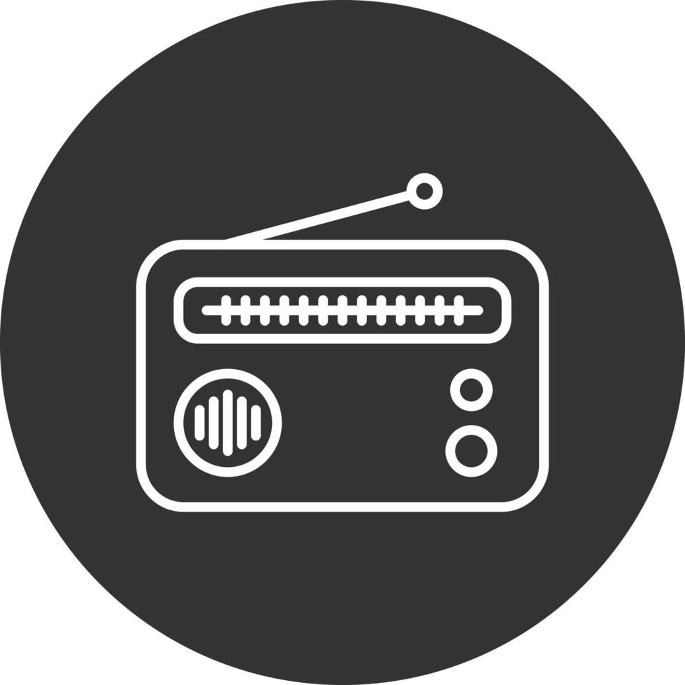 Radio Line Inverted Icon vector