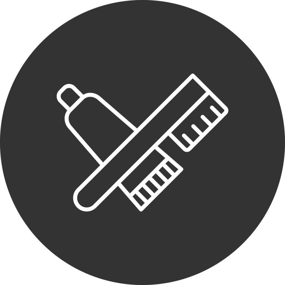 Toothbrush Line Inverted Icon vector