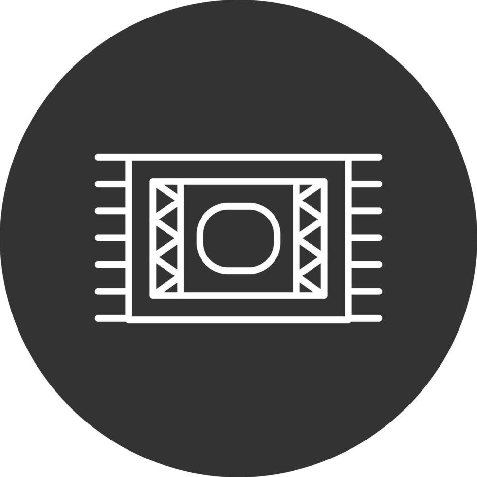 Prayer Rug Line Inverted Icon vector