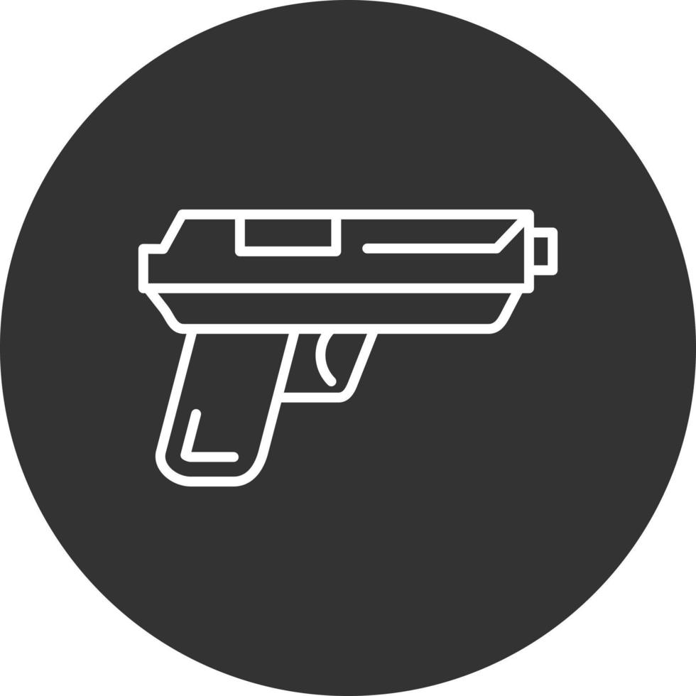 icono de línea de pistola invertida vector