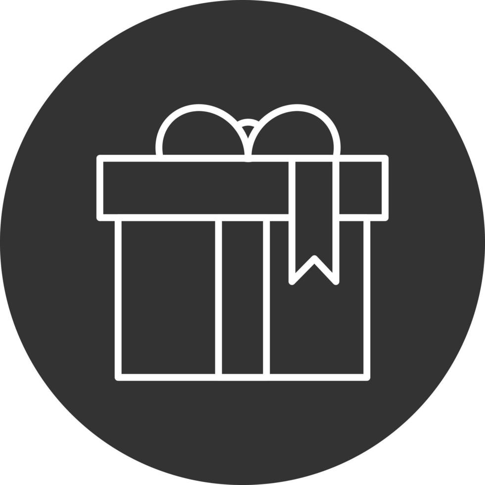 Gift Box Line Inverted Icon vector
