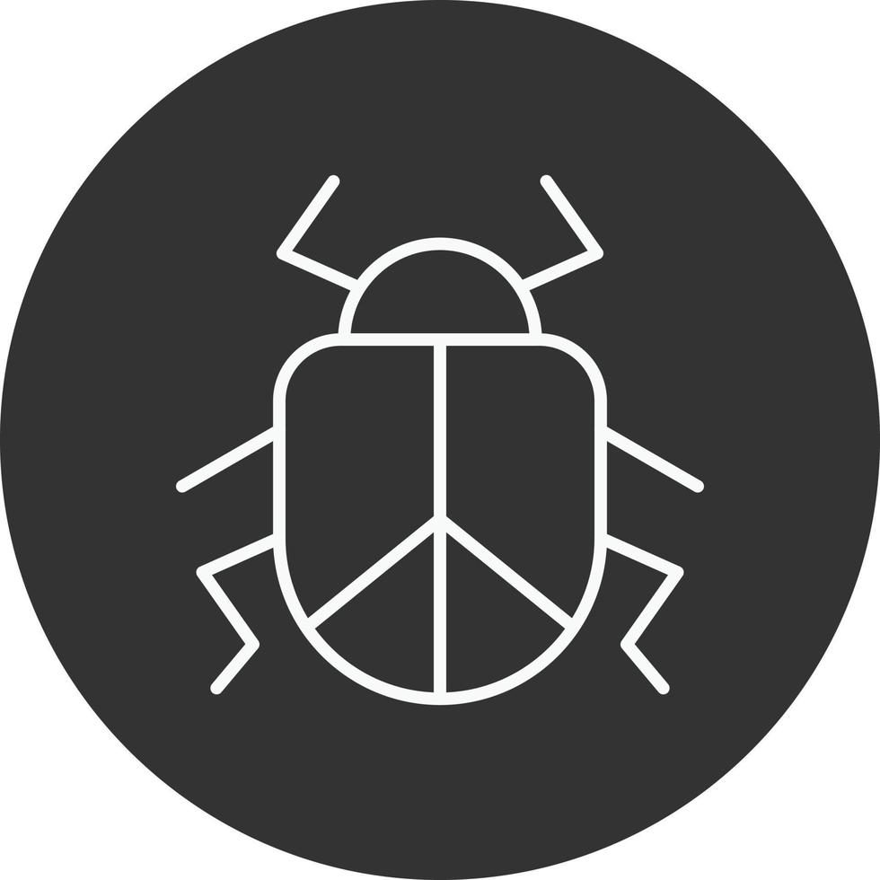 Beetle Line Inverted Icon vector