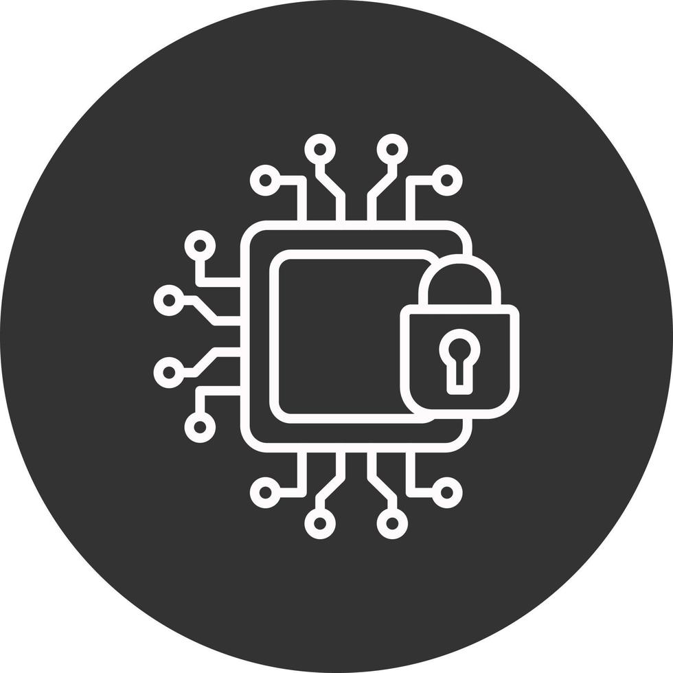 Encrypt Line Inverted Icon vector