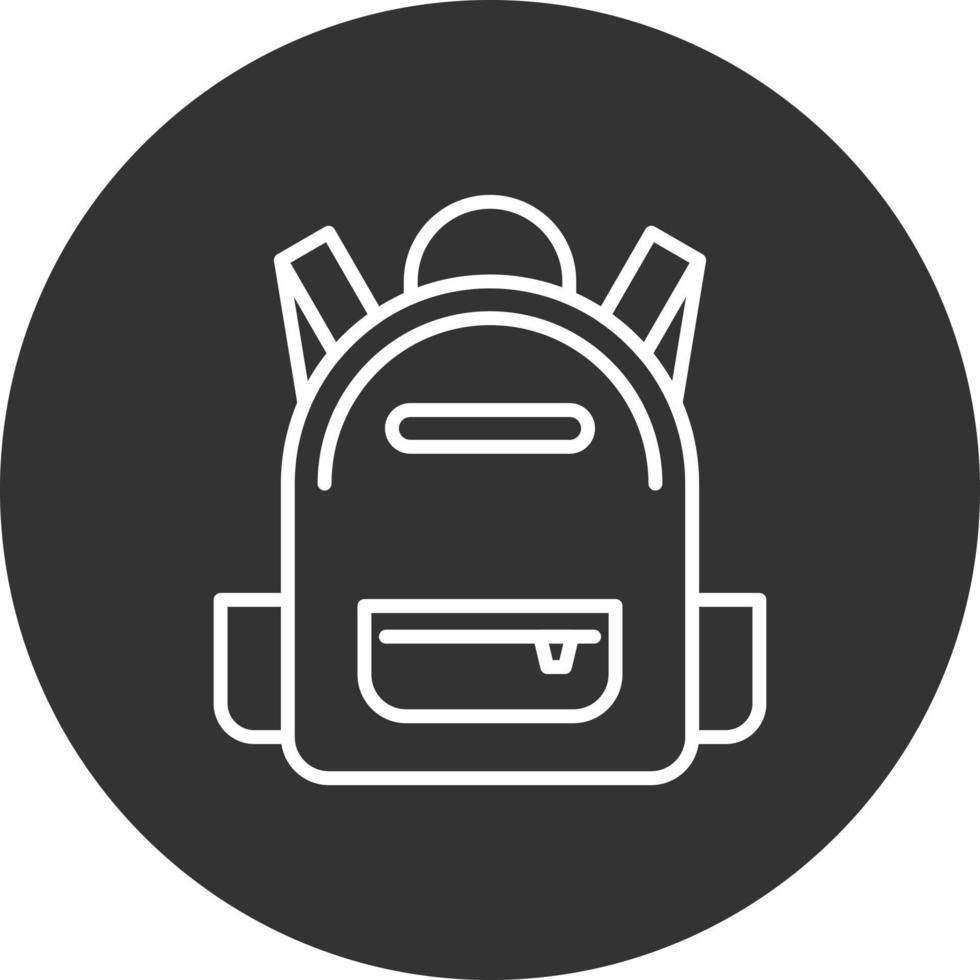 Backpack Line Inverted Icon vector