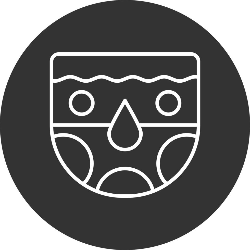 African Mask Line Inverted Icon vector