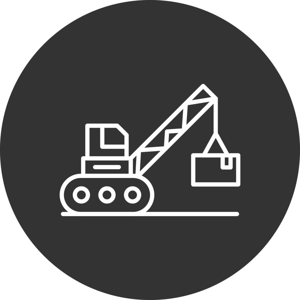 Crane Line Inverted Icon vector