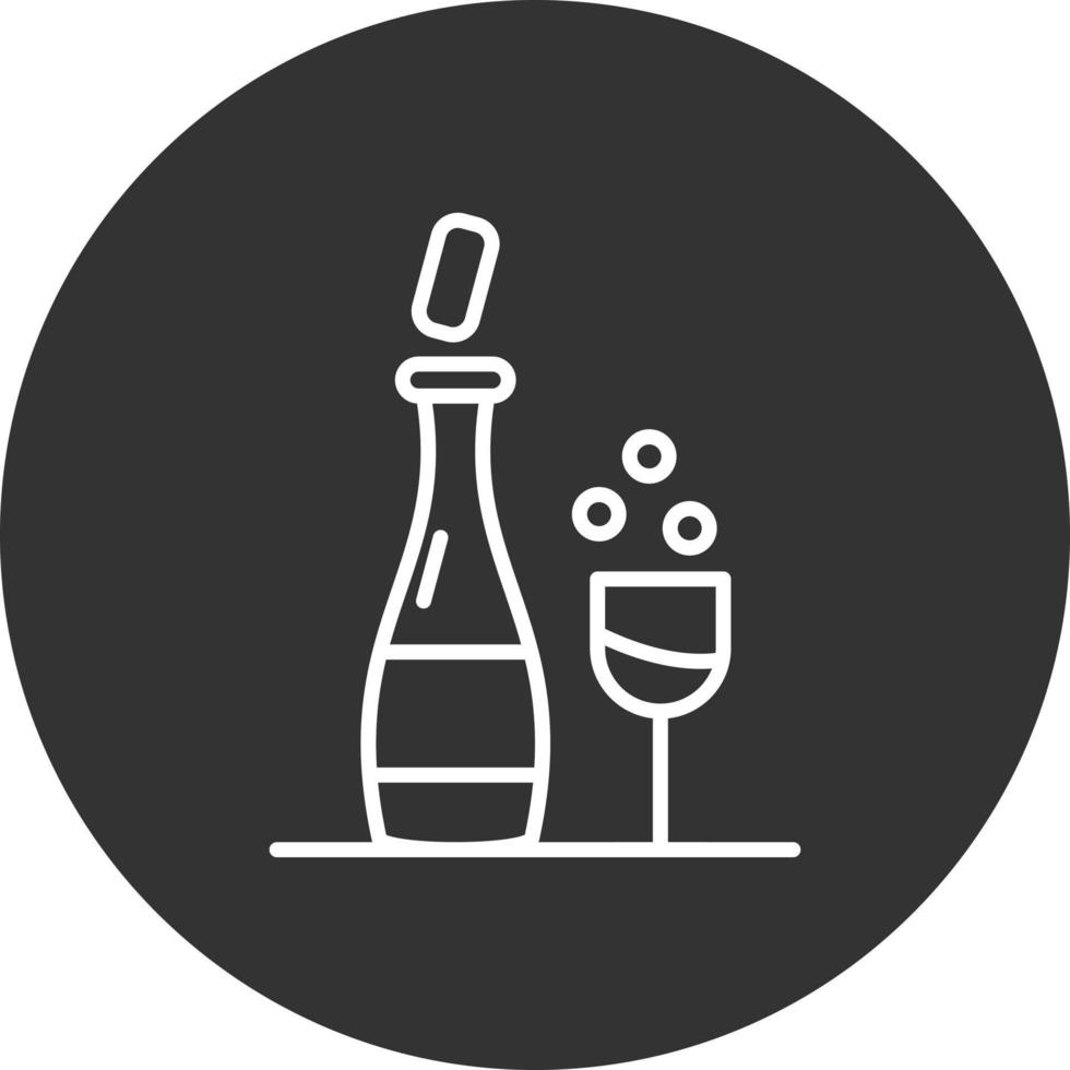 Champagne Line Inverted Icon vector