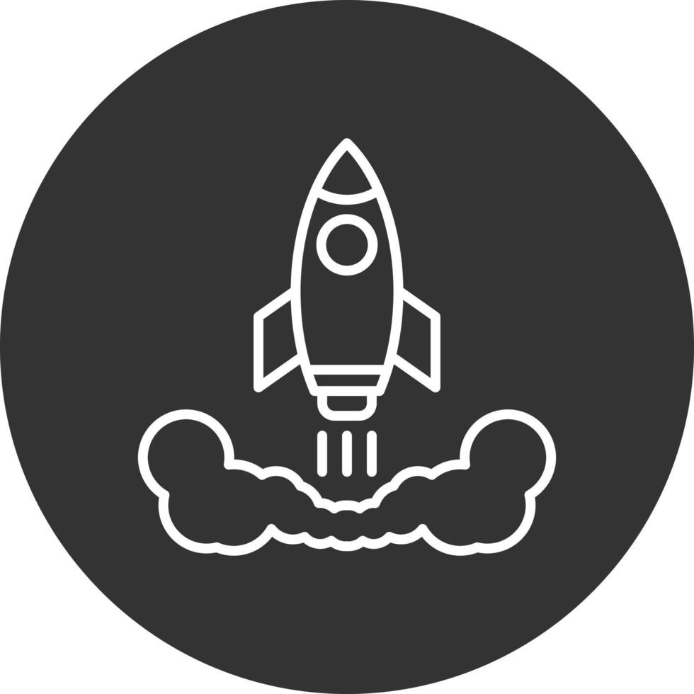 Rocket Line Inverted Icon vector