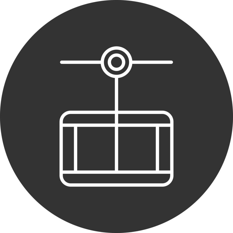 Cable Car Line Inverted Icon vector