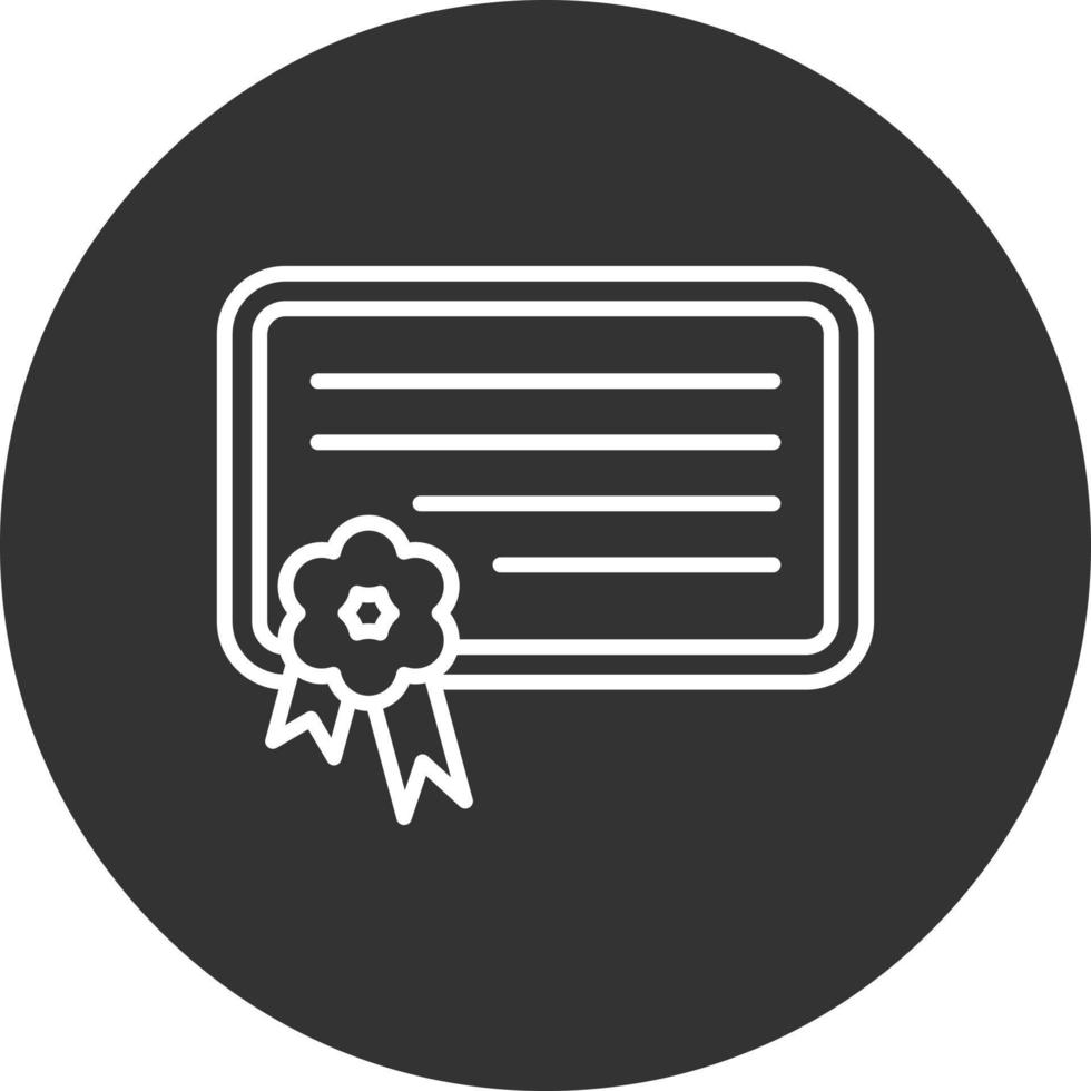 Digital Certificate Line Inverted Icon vector