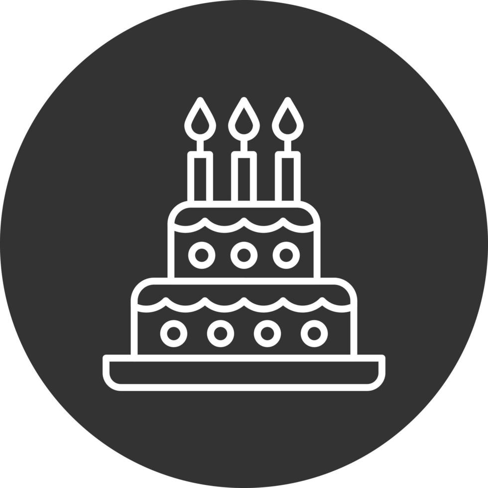 Cake Line Inverted Icon vector