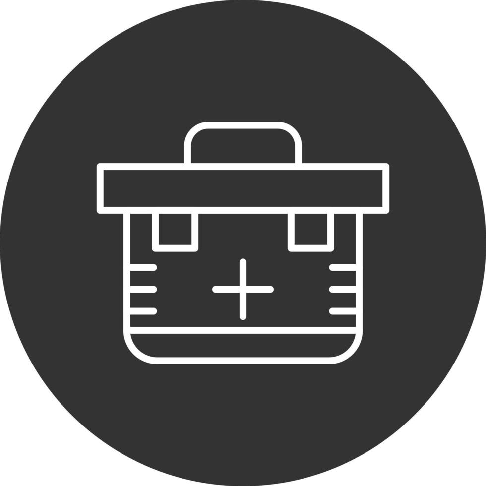 First Aid Kit Line Inverted Icon vector