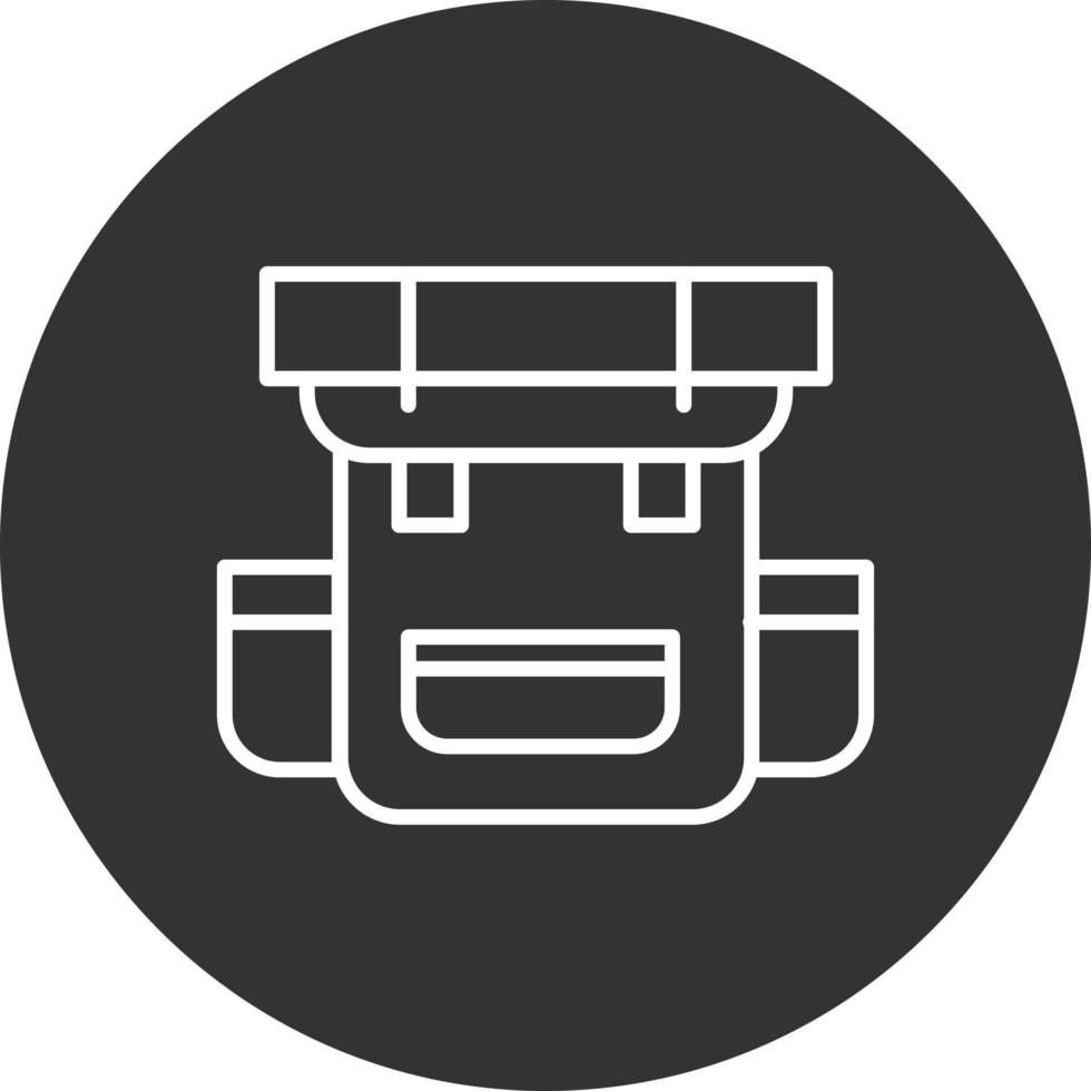 Backpack Line Inverted Icon vector