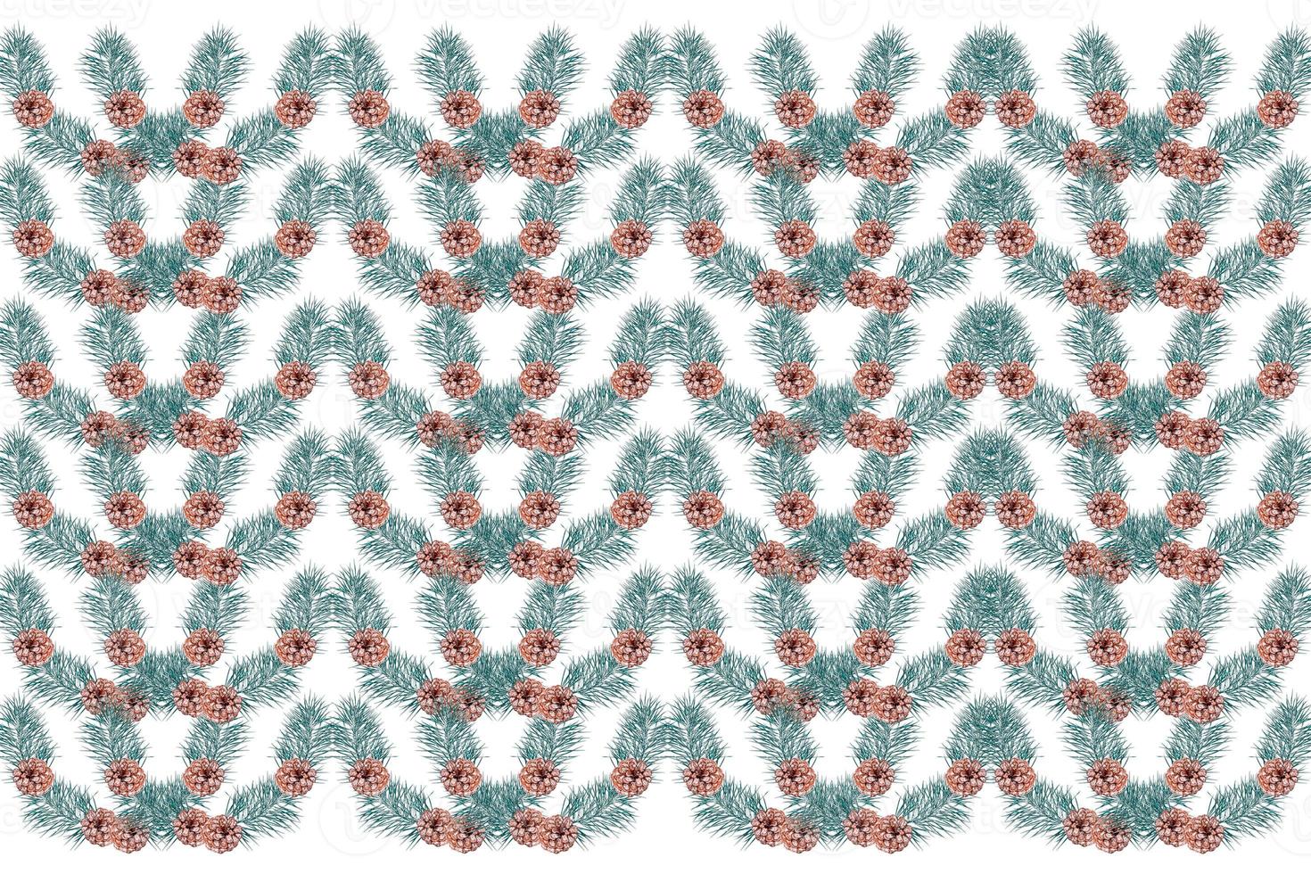 Abstract background of pine branches and cones. photo