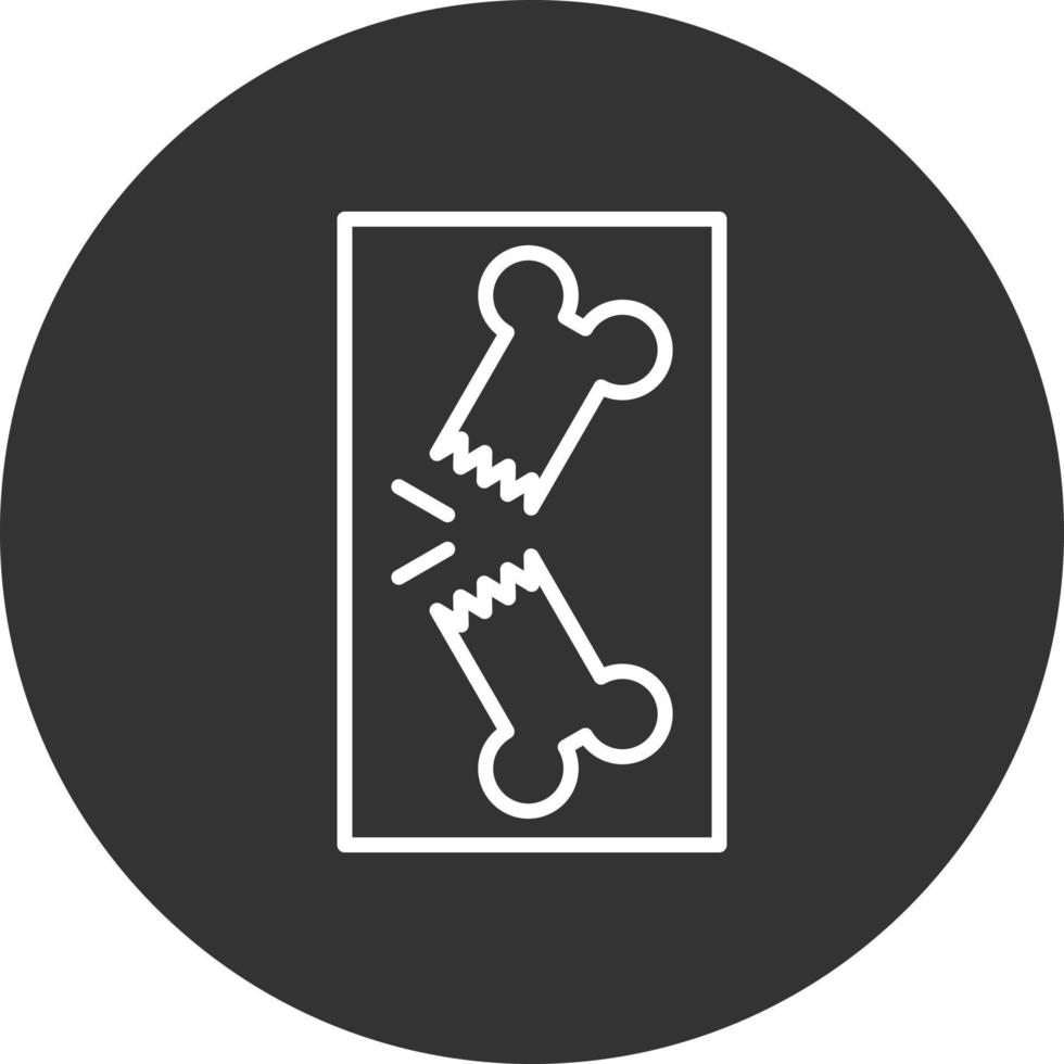 Broken Bone Line Inverted Icon vector